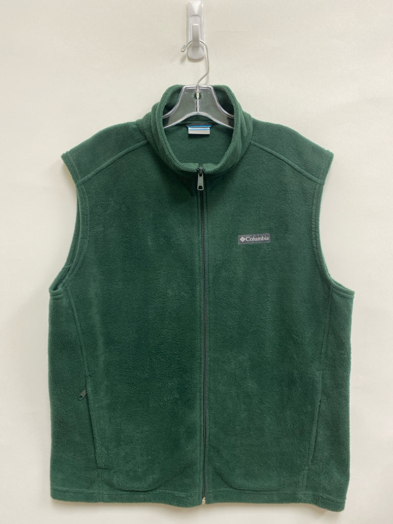 Columbia Size L Dark Green Fleece Men&