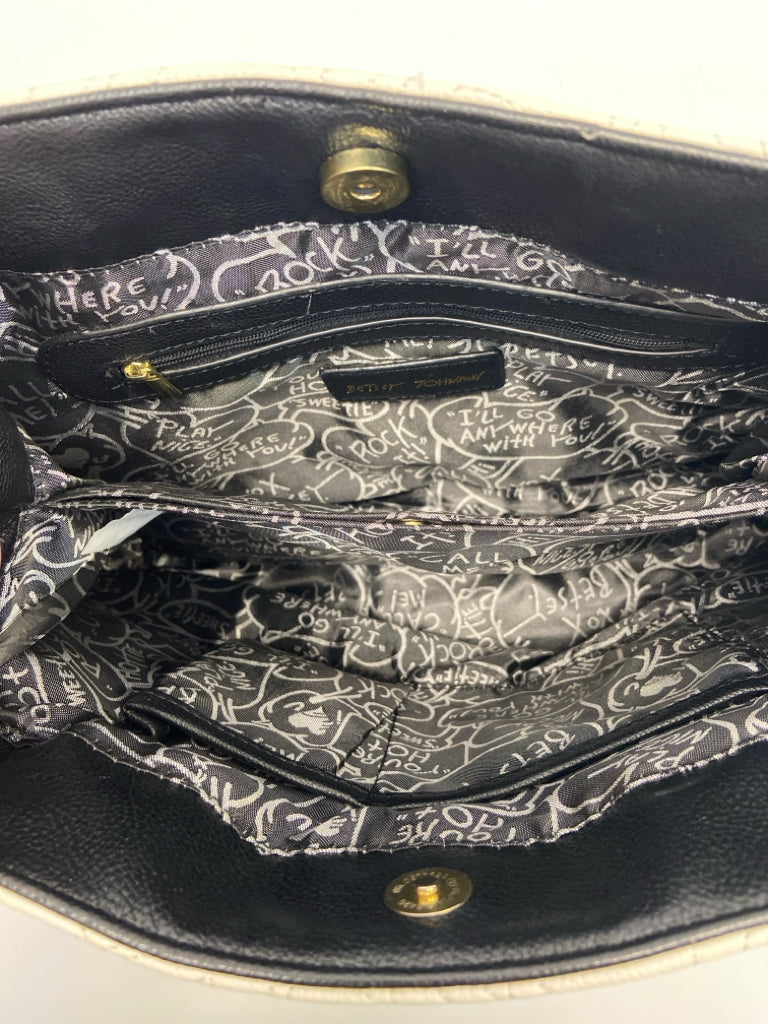 Betsey Johnson Cream Black Handbag