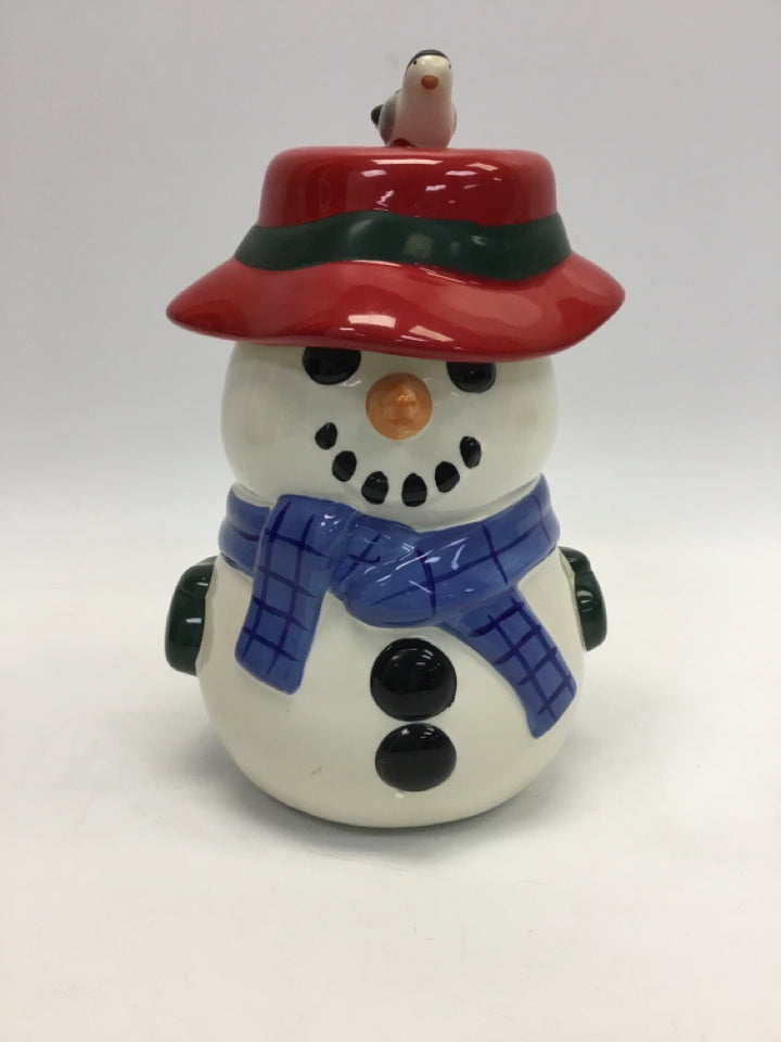 Pfaltzgraff White/Blue Red/Green Snowman Christmas