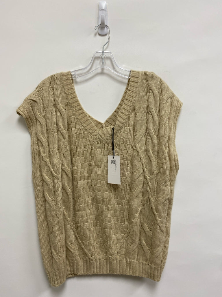 NWT ANDREE Size L Beige Ladies Sweater Vest