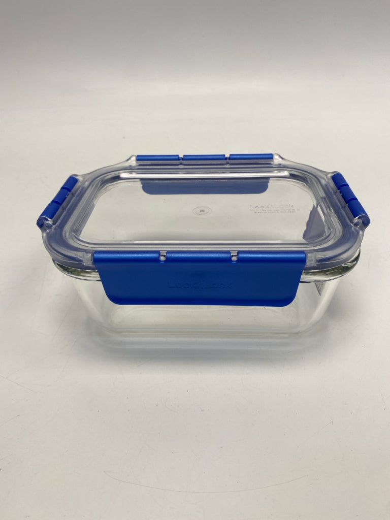 Lock &amp; Lock Clear Blue Glass Storage Container