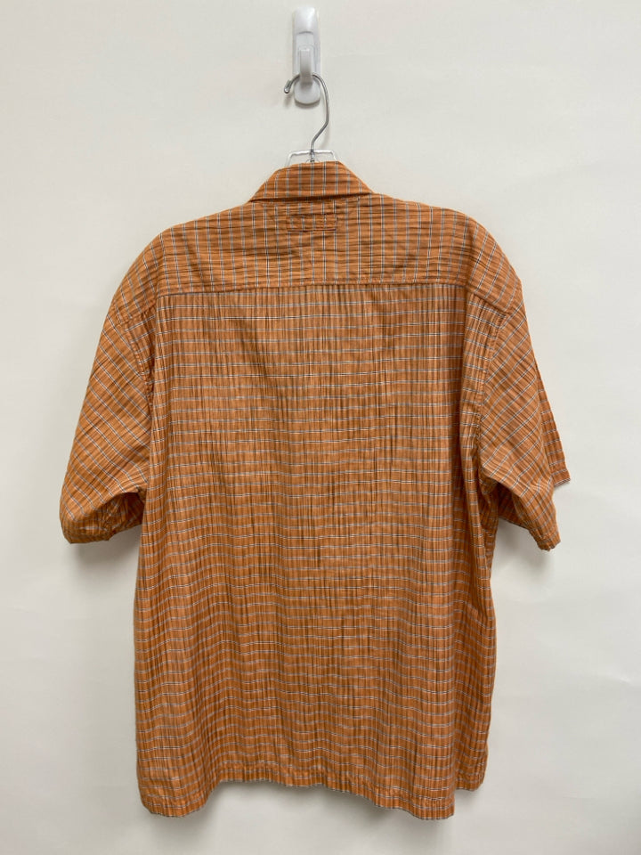 Tommy Hilfiger Size L Orange White/Navy Stripes Men&