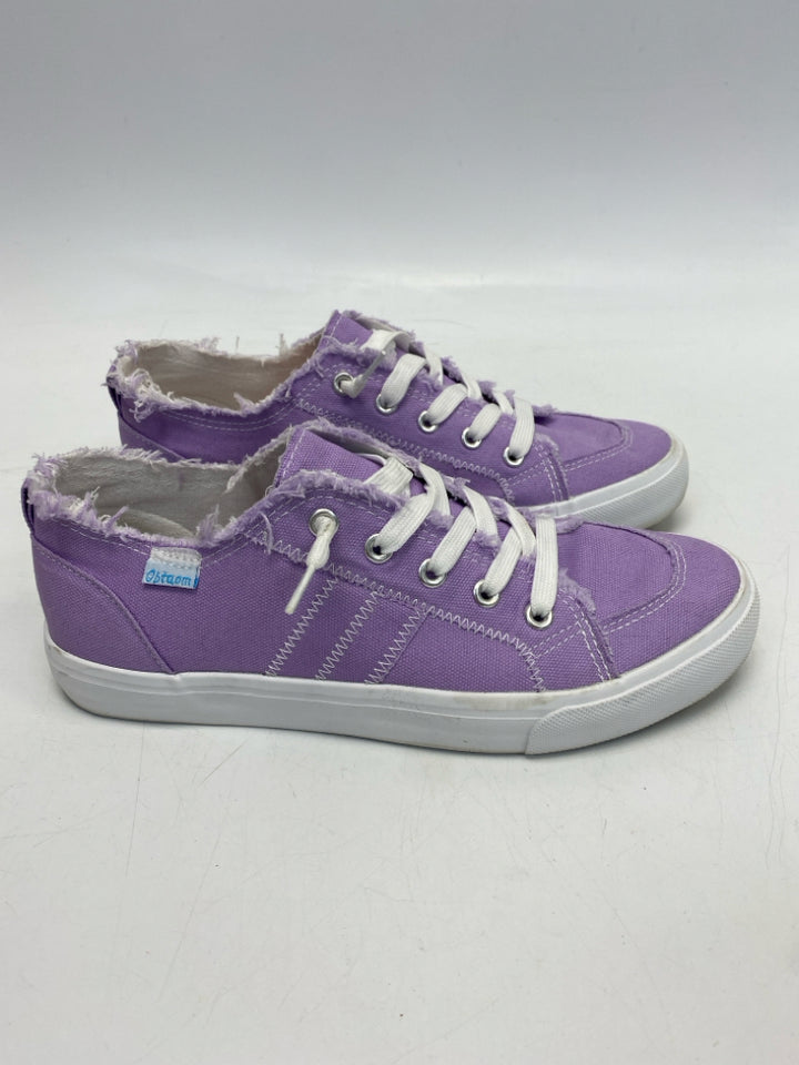 Obtaom Size 9 Purple White Lace-up Sneakers