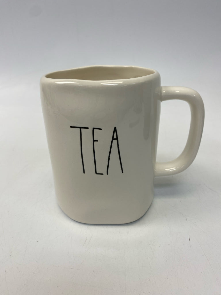 Rae Dunn Cream Black Words Coffee Mug