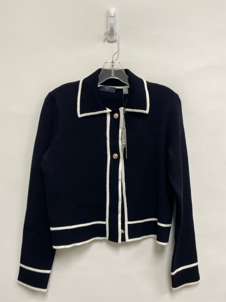 NWT Tahari Size M Black White Trimmed Ladies Sweater