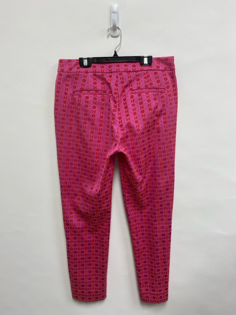 Trina Turk Size 6 Coral Magenta Iridescent Ladies Pants