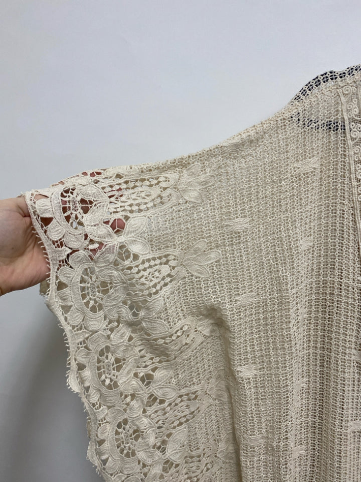Soft Surroundings Size L Cream Crochet Ladies Dress