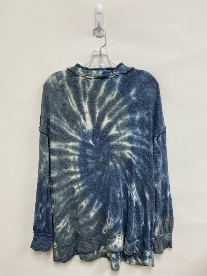 We The Free Size S Cream/Blue Seafoam Tie Dye Tunic Ladies Top