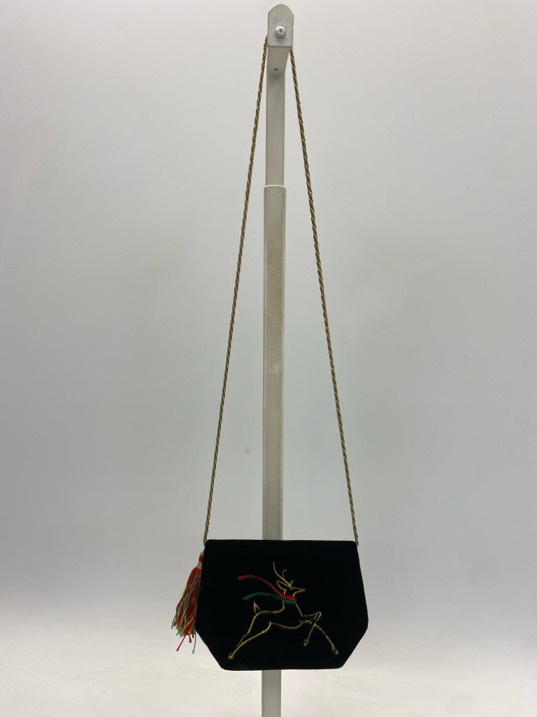 Black Gold Reindeer Handbag