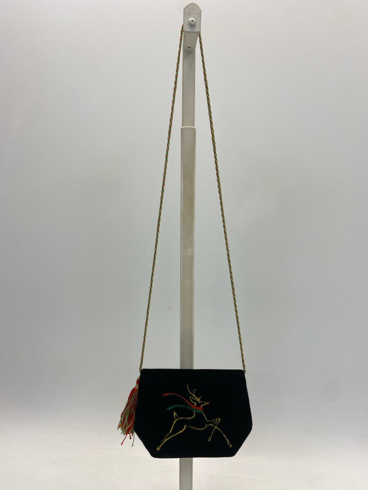 Black Gold Reindeer Handbag