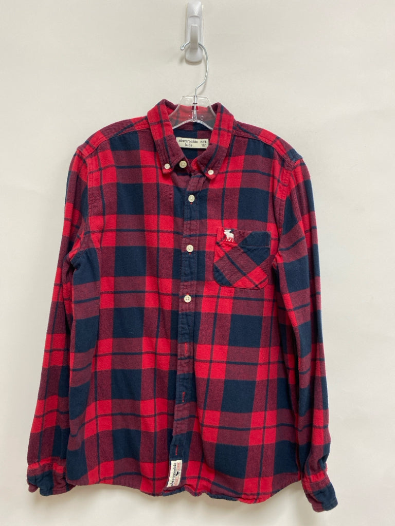 Abercrombie Kids SIZE 15/16 Red/Navy Plaid Flannel Boy&