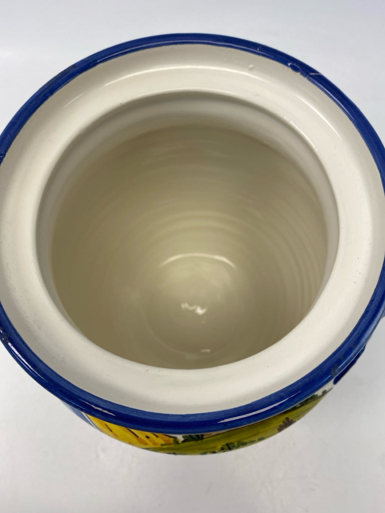 Blue/White Green/Gold Scene Canister