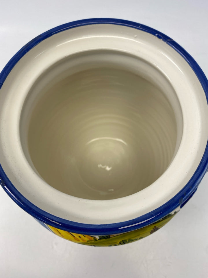 Blue/White Green/Gold Scene Canister