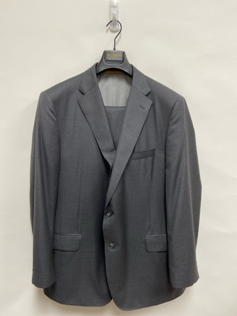 Hickey Freeman Size 46R Charcoal Wool Men&
