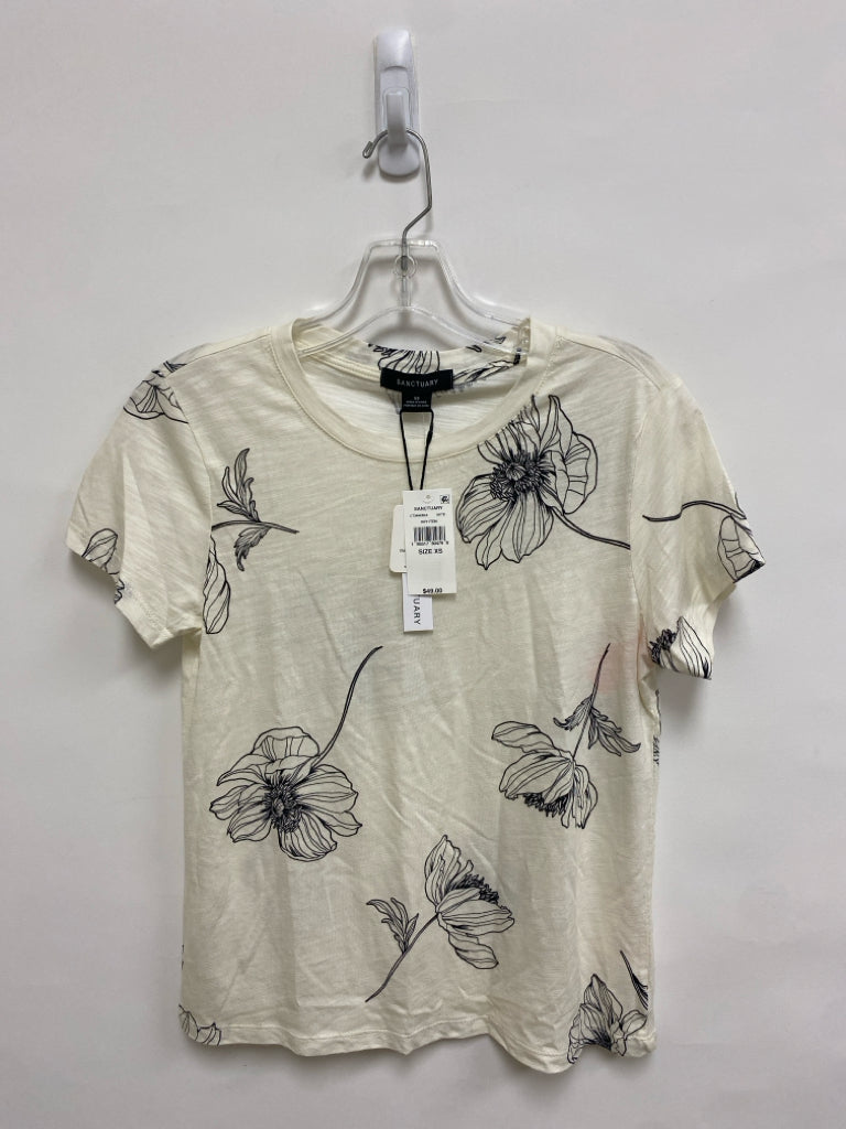 NWT Sanctuary Size XS White/Black Floral Ladies Top