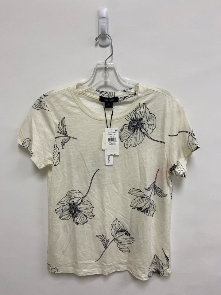 NWT Sanctuary Size XS White/Black Floral Ladies Top