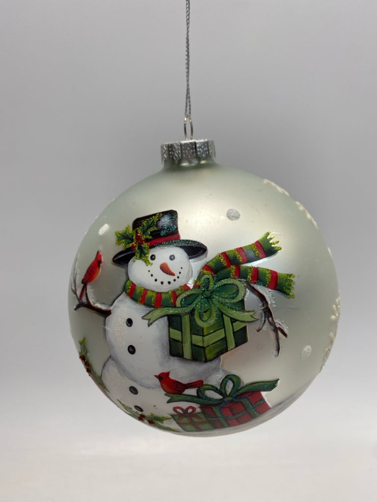 White Multi Color Snowman Ornaments