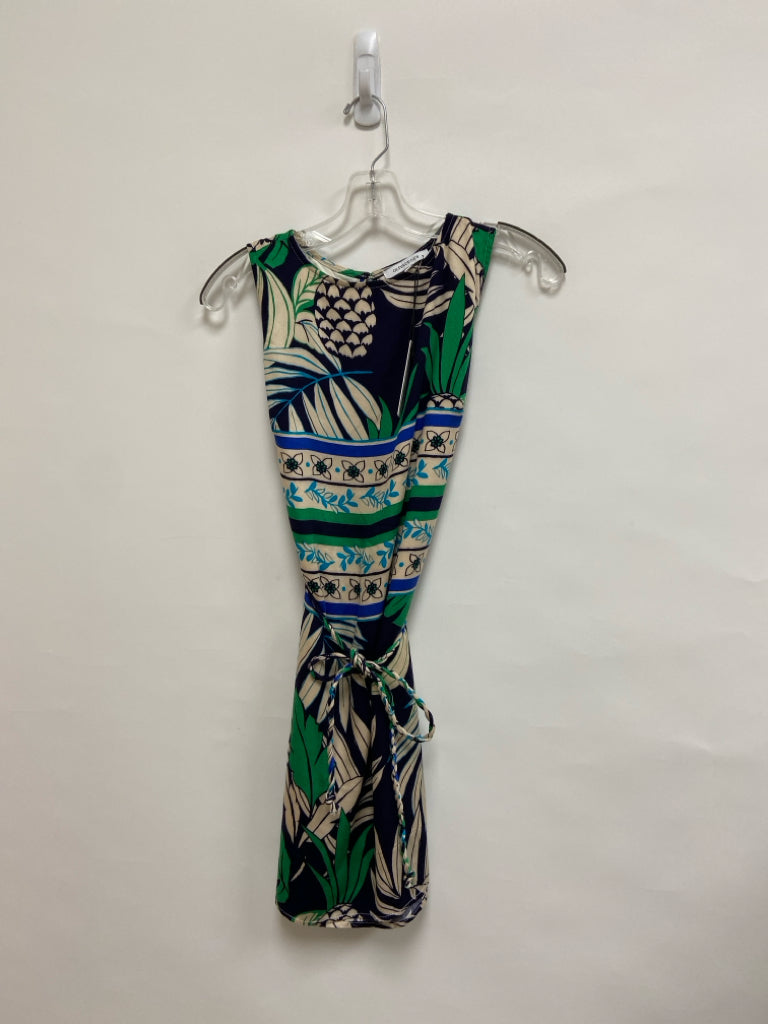NWT OLIVACEOUS Size L Black Tan/Green Floral Sleeveless Ladies Dress