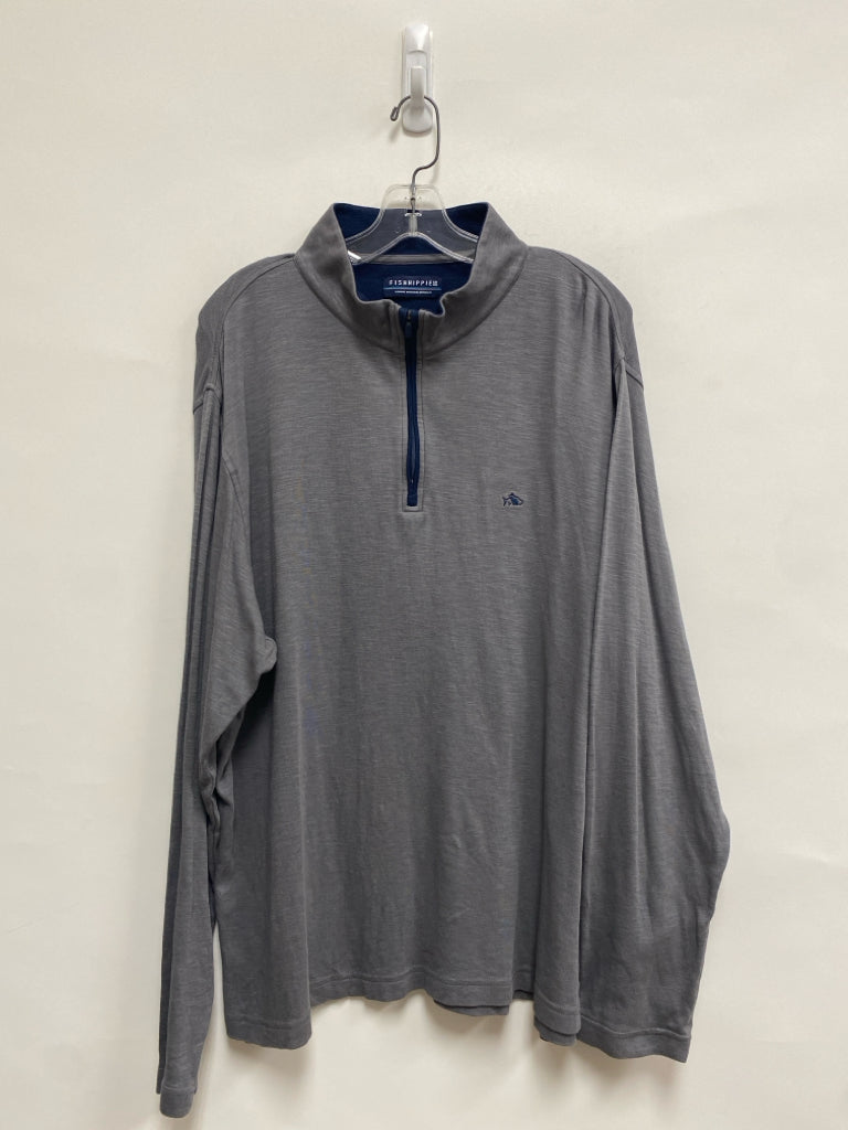 Fish Hippie Size XXL Gray Navy Trimmed Men&