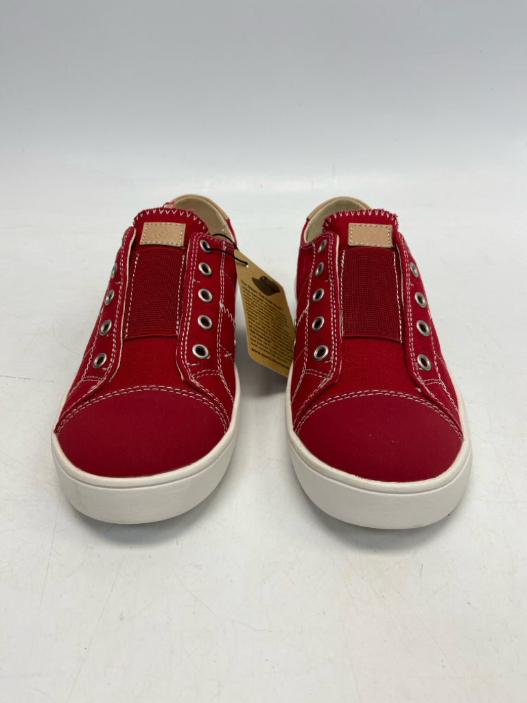 Spenco  Size 7 Red White Fabric Sneakers
