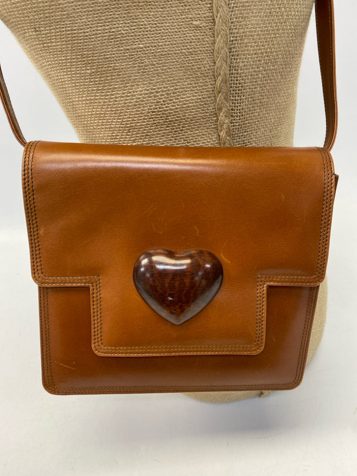 YSL Brown Heart(s) Leather Handbag