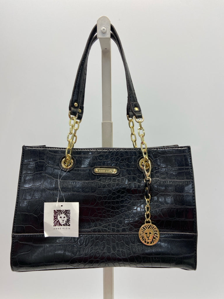 NWT Anne Klein Black Embossed Handbag