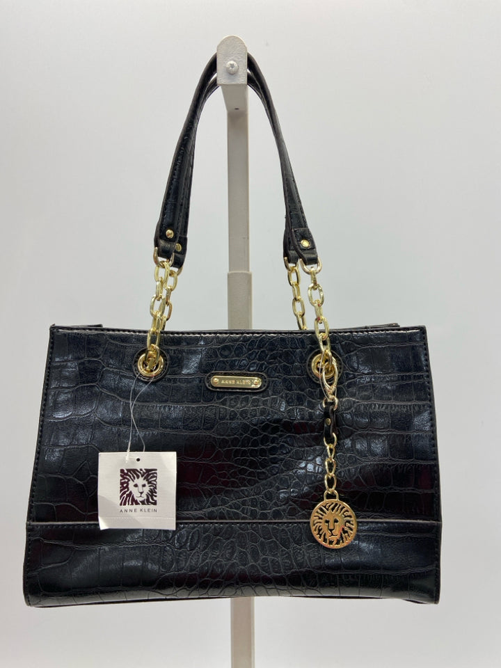 NWT Anne Klein Black Embossed Handbag