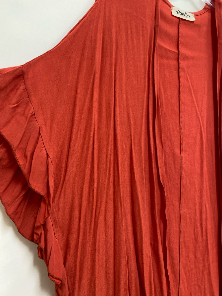 NWT Haptics Size L Dark Terra Cotta Ruffles Drape Ladies Jacket