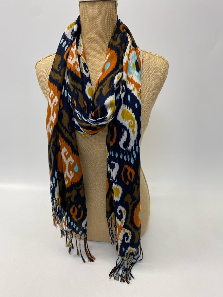 Spartina 449 Navy Multi Color Fringe Scarf