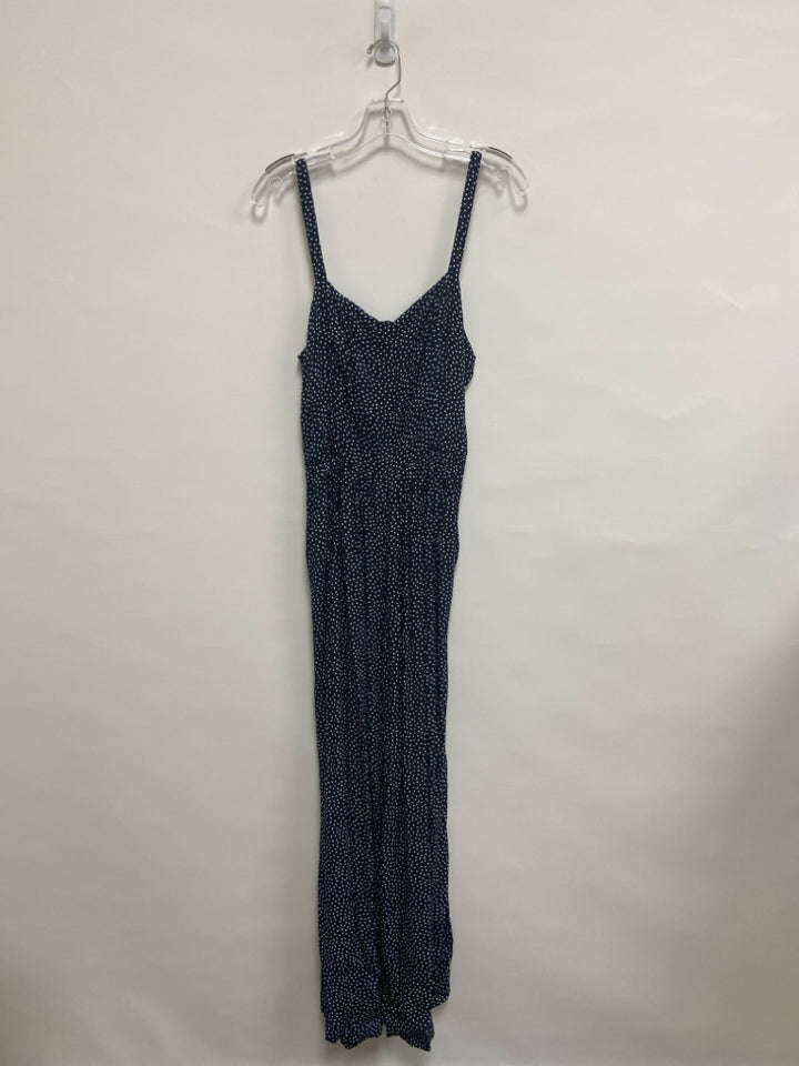 Abercrombie &amp; Fitch Size L Navy White Dots Sleeveless Ladies Jumpsuit