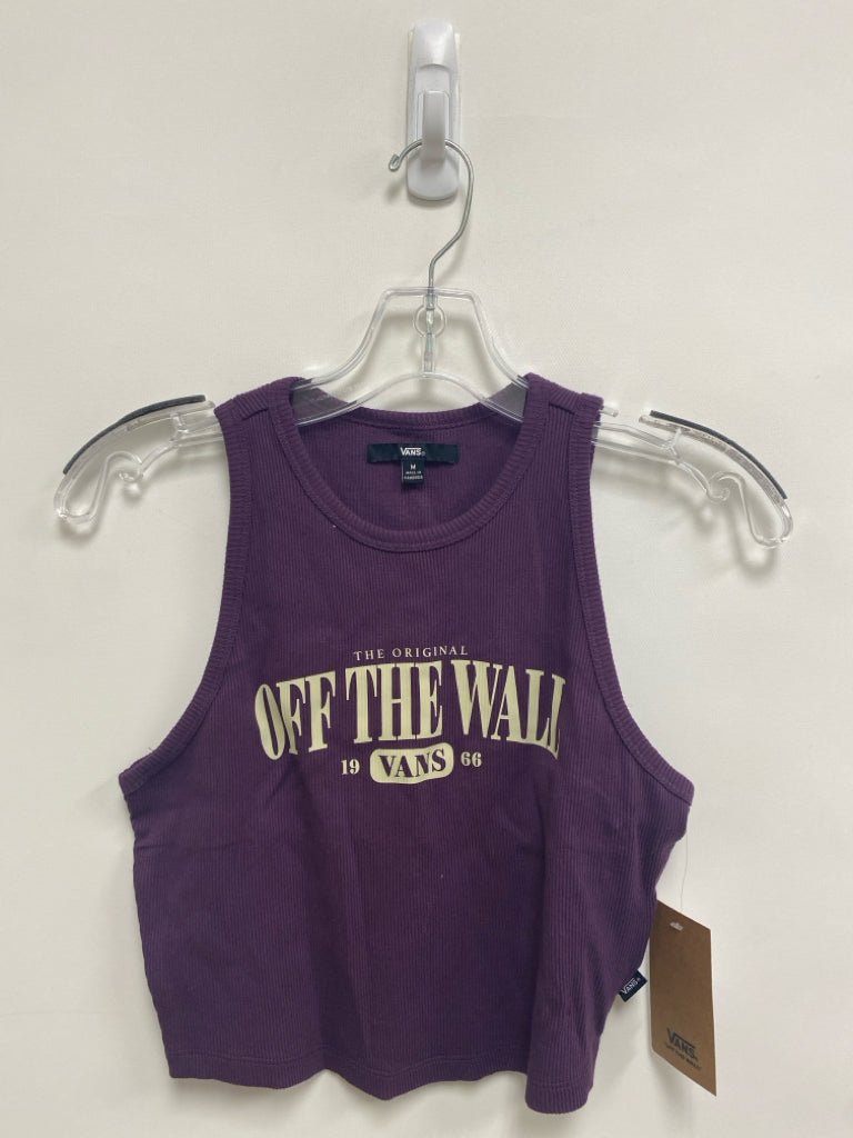 NWT Vans Size M Purple Beige Logo Sleeveless Ladies Top
