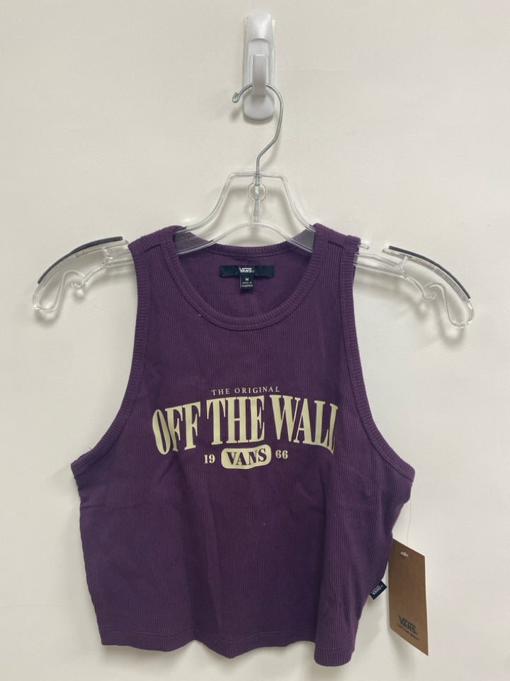 NWT Vans Size M Purple Beige Logo Sleeveless Ladies Top