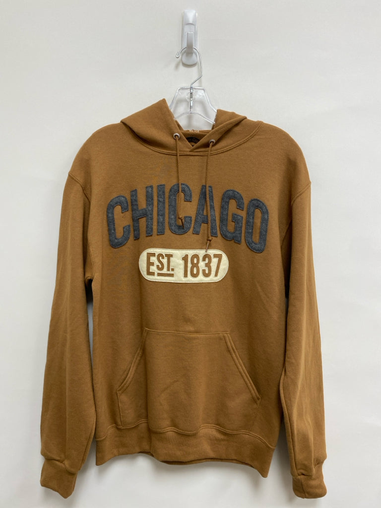 Size S Brown Gray/Cream Words Hooded Men&