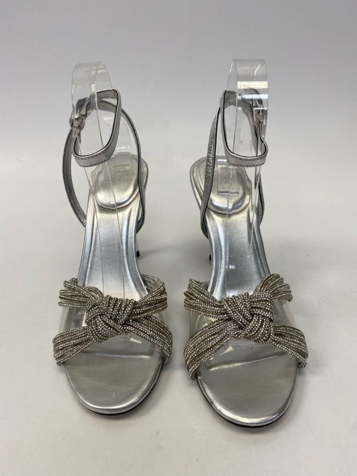 Marc Fisher ML Canellie Size 8 Silver Rhinestone(s) Sandals