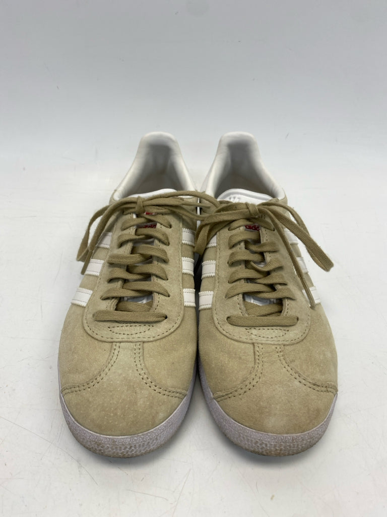 Adidas  Size 6.5 Tan White Lace-up Sneakers
