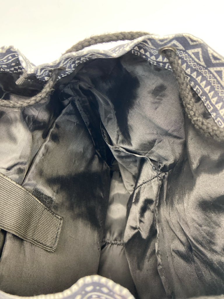 Dark Navy White Print Backpack