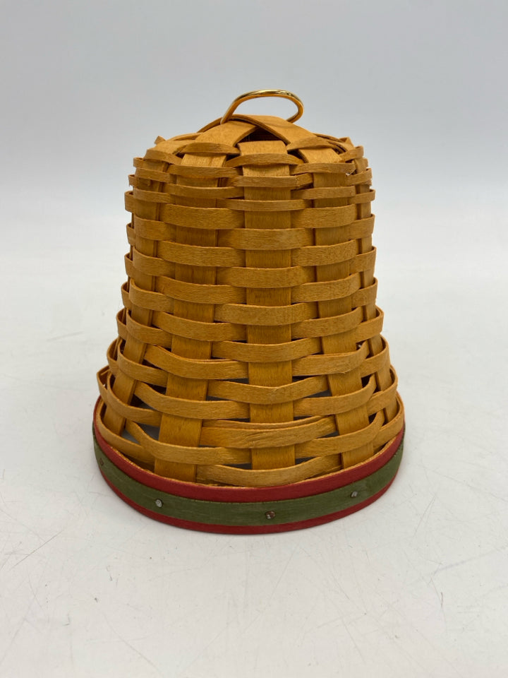 Longaberger Brown Green/Red Woven Wood Christmas