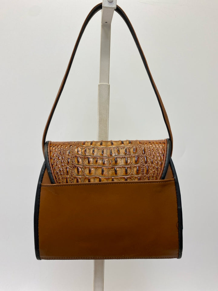 Brown Embossed Handbag