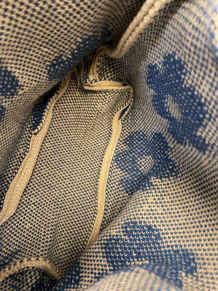 Brown Blue Flower(s) Knit Crossbody