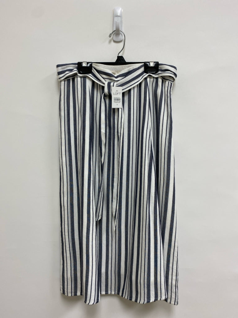 NWT LOFT Size 8 White/Navy Stripes Ladies Skirt