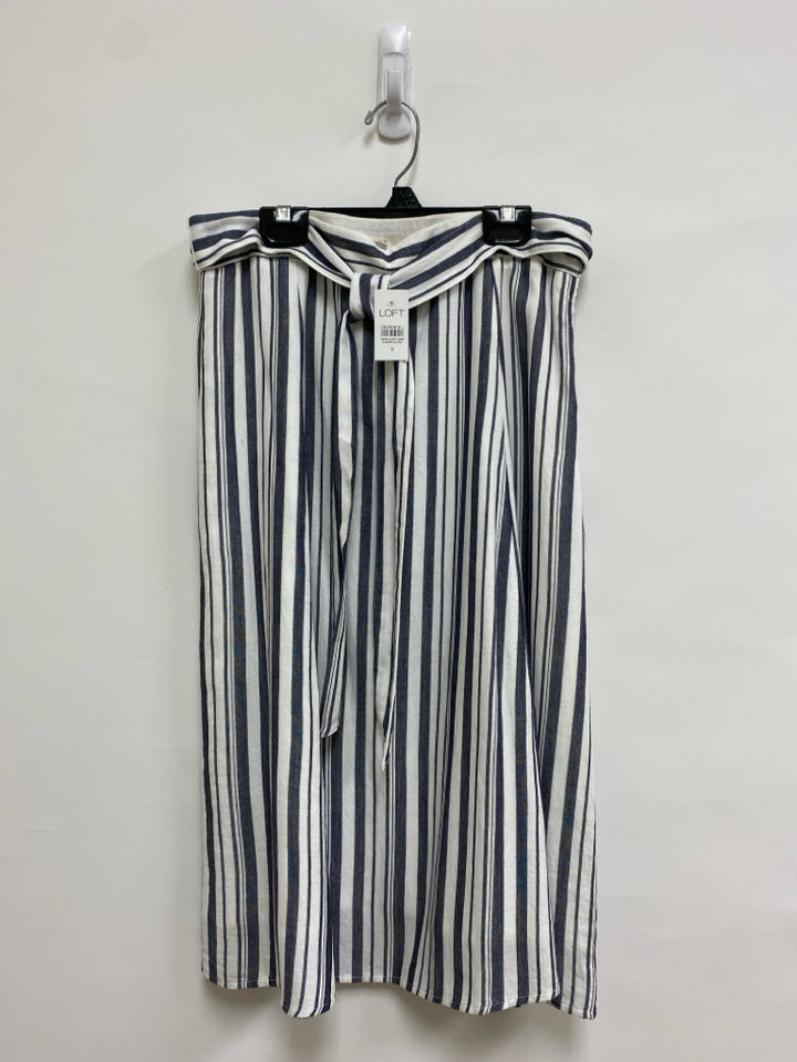 NWT LOFT Size 8 White/Navy Stripes Ladies Skirt