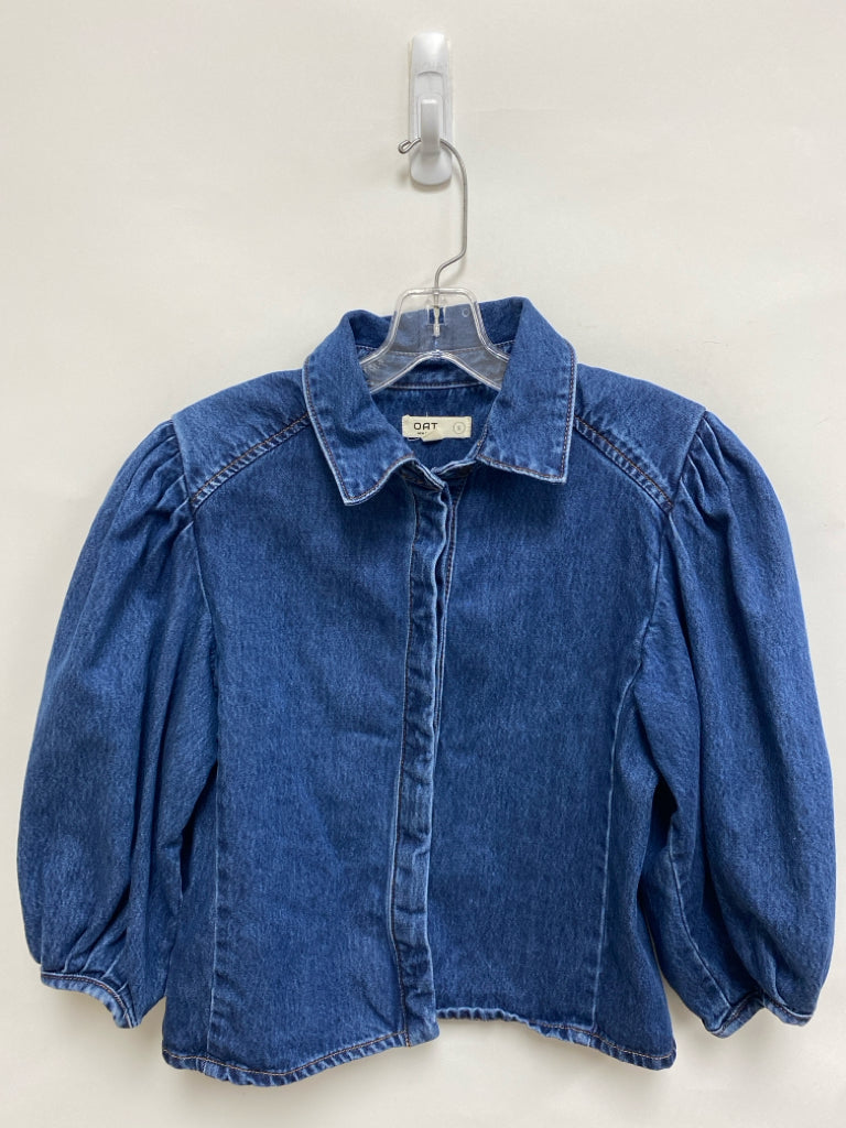 OAT Size S Blue Puff Sleeve Denim Ladies Top