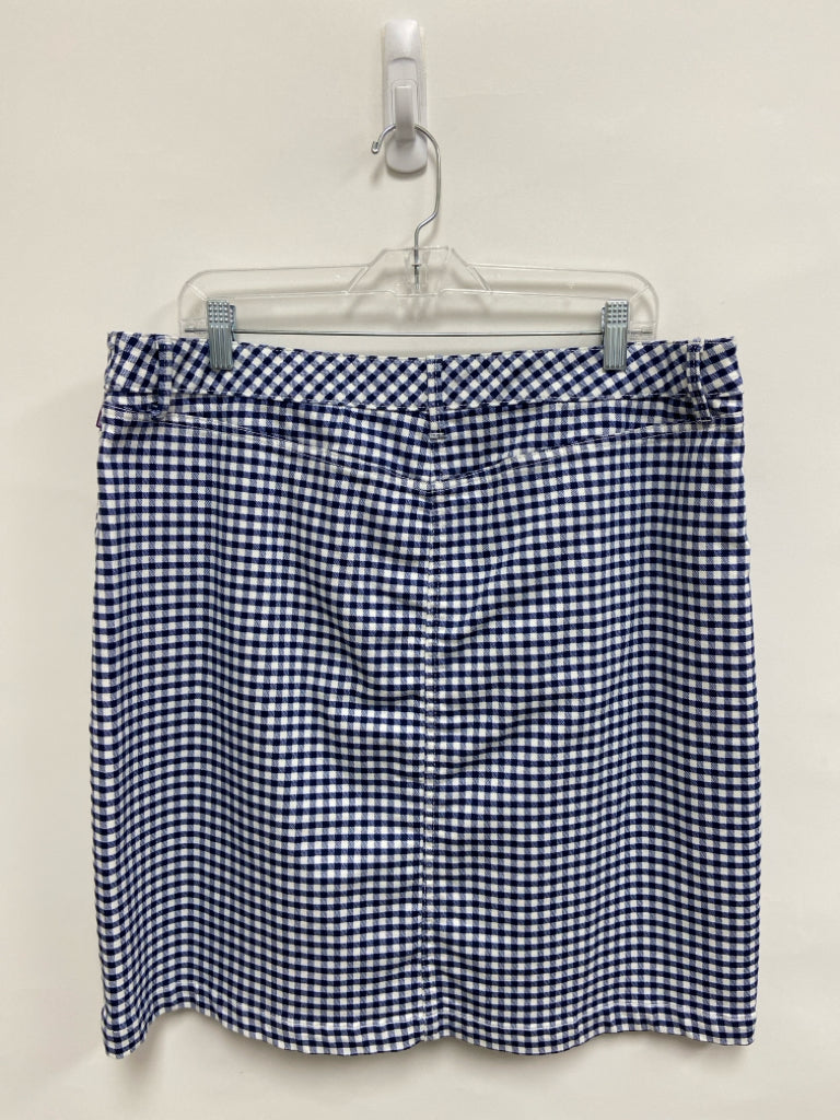 NWT Talbots  SIZE  16 Navy White Checkered Plus Size Skirt