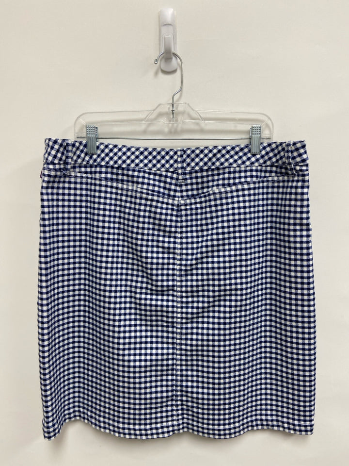 NWT Talbots  SIZE  16 Navy White Checkered Plus Size Skirt