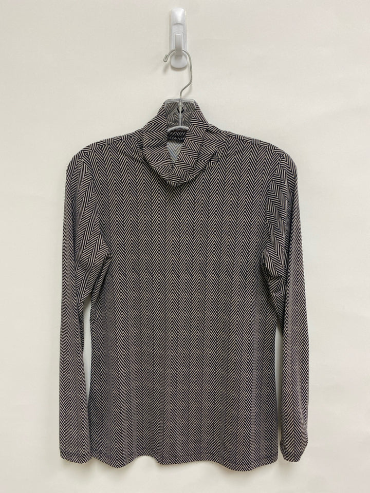 J McLaughlin Size XS Black Tan Zig Zag Turtleneck Ladies Top