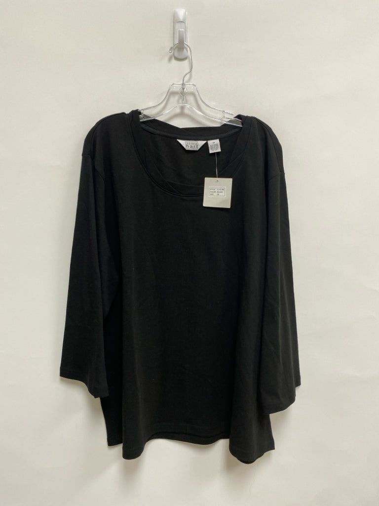 NWT Size 3X Black 3/4 Sleeve Plus Size Top