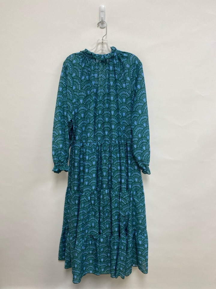 j.marie Size XL Green Blue Print Maxi Ladies Dress