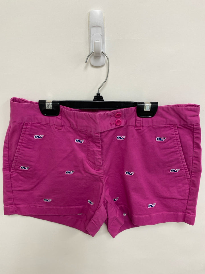 Vineyard Vines Size 8 Magenta Navy Whale Ladies Shorts