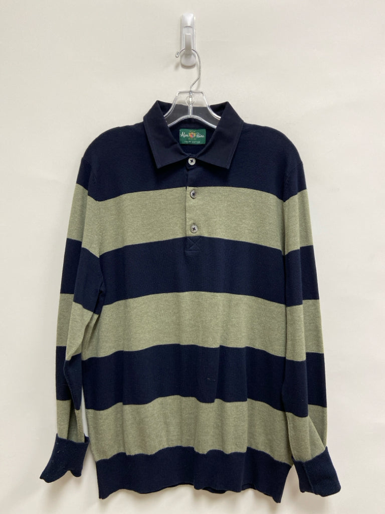 Alan Paine Size 2X Navy Dusty Green Striped Men&