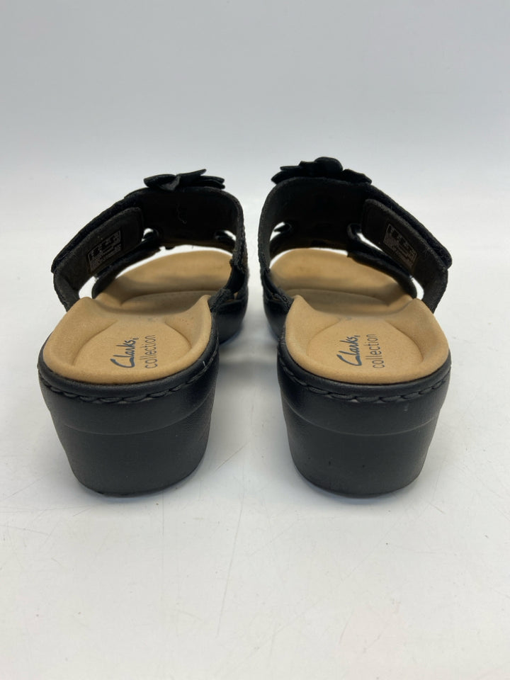 NWOT Clarks  Size 8.5 Black Rosette(s) Sandals